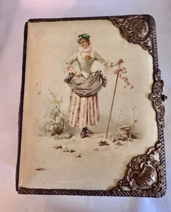 Rare Late 1800's Celluloid Pretty Lady Cover Photo Album - Picture 1 of 6