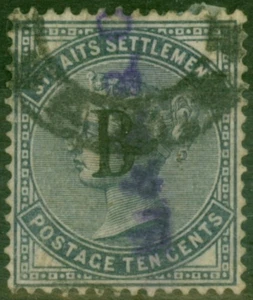 Bangkok 1883 10c Slate SG21 Good Used (4) - Picture 1 of 1