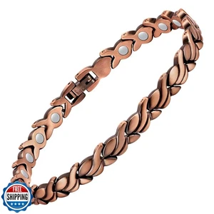 Feraco Bracciale in Rame da Donna 99,99% Rame Massiccio Bracciali Magnetici, Uniq - Foto 1 di 5