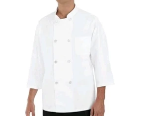 Red Kap White Chef 3/4 Sleeve White Food Service Prep Uniform Work Shirt size XL - Picture 1 of 7