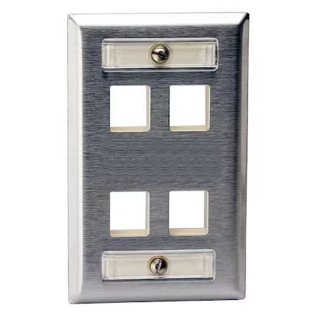 Placa Hubbell Premise Wiring Ssfl14, 4 puertos, gris Foto 1 de 1