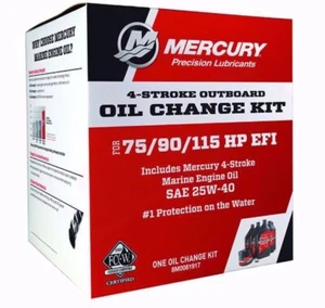 Mercury Marine 75-90-115hp Four Stroke Outboard 25W-40 Oil Change Kit, 8M0081917 - Picture 1 of 5