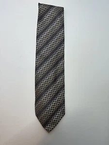 Attractive Bachrach tie, Made in Italy, 100% silk, Black/Tan/Khaki - Picture 1 of 6