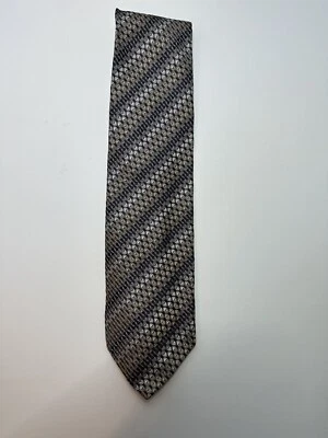 Corbata para hombre Bachrach hecha en Italia, 100 % seda, negra/bronceada/caqui geométrica elegante Foto 1 de 4