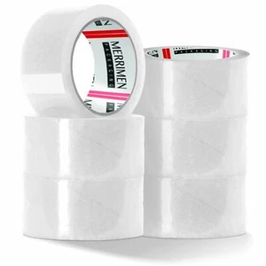 6 Rolls Heavy Duty Parcel Packaging Tape- Clear 48mm x 66mm| Next Day Delivery - Picture 1 of 1