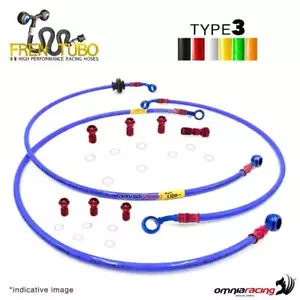 Kit durites de frein tress�es Kevlar Frentubo Type 3 pour Yamaha YZ125 1997 - Photo 1/7