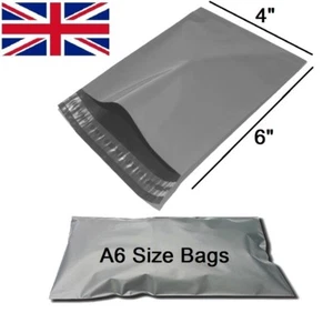 A6 Size - 4" x 6" SMALL Grey Self Seal Mailing Bags Packaging Mailing Postage XS - Picture 1 of 3