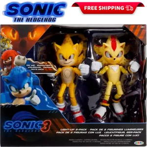 Sonic the Movie 3 Super Sonic x Super Shadow Jakks Pacific 5” Light Up Figure - Picture 1 of 11