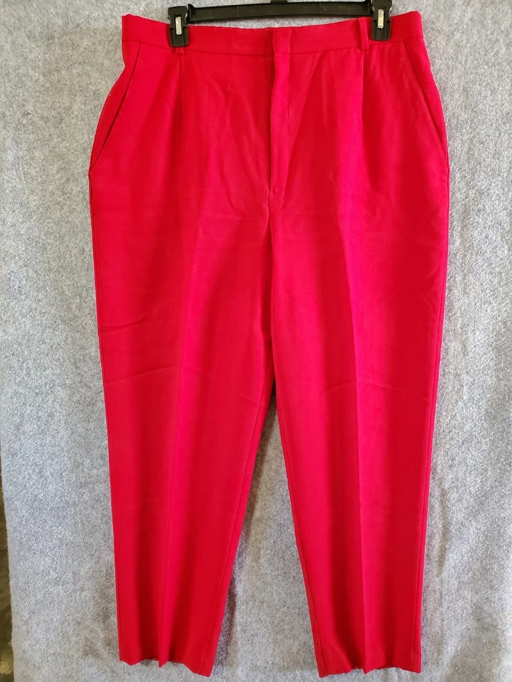 Pantalón Mujer Reflections Eddie Haggar 20W Plus Rojo Plisado Bolsillos #507 Foto 1 de 4