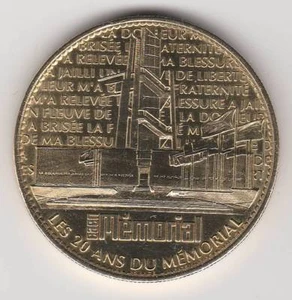 2008 COIN TOKEN MEDAILLE SOUVENIR A-B -- 14 050 CAEN LES 20 ANS DU MEMORIAL - Picture 1 of 2