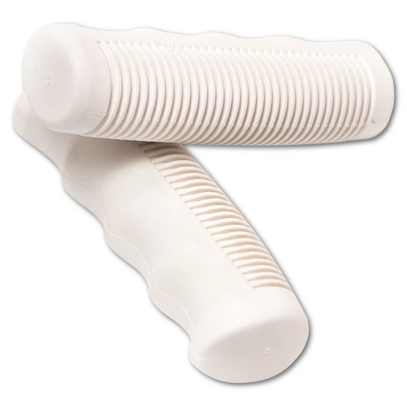 BIKE WHITE HANDLEBAR GRIPS GRIP COMFORT MTB FIXIE CITY ROAD CYCLE VINTAGE RUBBER - Image 1 of 1