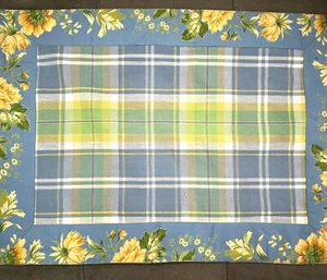 April Cornell 2000 8 manteles individuales reversibles a cuadros amarillo azul floral - Imagen 1 de 10