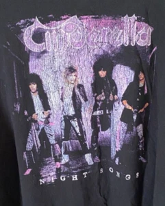 CINDERELLA Black Graphic NIGHT SONGS CONCERT 2005 Unisex Adult T-Shirt Size XL - Picture 1 of 4
