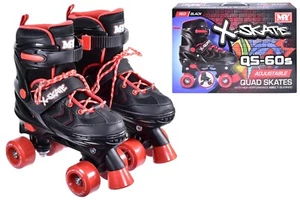 Kids Quad Roller Skates Girls Boys Adjustable Sizes 12-5 Pink Red Blue & Black - Picture 1 of 34