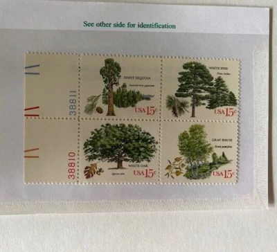 US Stamps Scott #1764-67 Flora and Trees-Plate Block of 4 MNH-Free Ship - Image 1 of 3