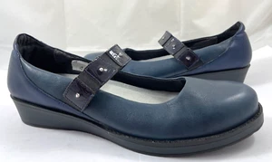 Naot Women's Size 11 42 Honesty Leather Rhinestones Mary Jane Shoes Blue Rg $189 - Picture 1 of 6