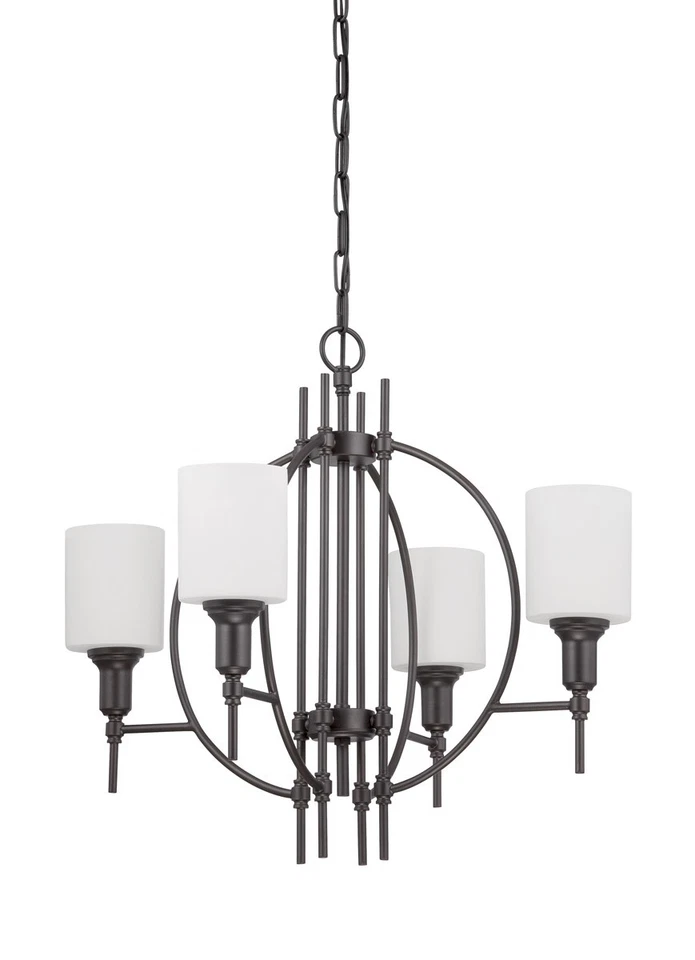 Craftmade Meridian 4 Light Espresso White Opal Glass Chandelier - Image 1 of 1