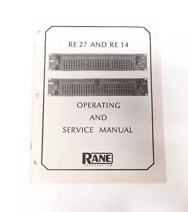 Rane RE27 / RE14 Graphic Equalizer Operating and Service Manual - Picture 1 of 5