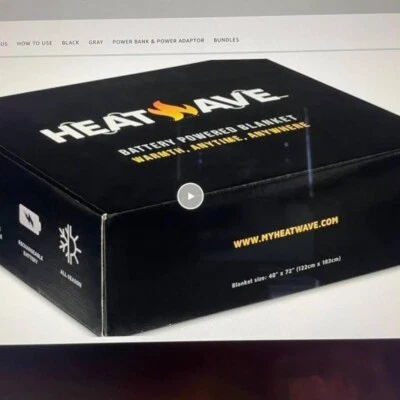 HEATWAVE Gray Portable Heated Throw Blanket with USB Charging       (Save 50%) - Image 1 of 4