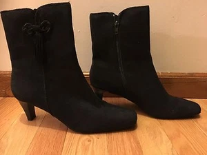 Studio Works Sz 6.5 Women's Black Suede Like Heeled Boots - Picture 1 of 5