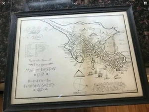 Reproduction of Burgiss' Map of Boston 1728 - Picture 1 of 6