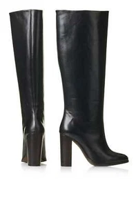 Topshop Boots Leather BIRCH - Black - UK 7/EU 40/US 9.5 - RRP £130 - Brand New - Foto 1 di 10