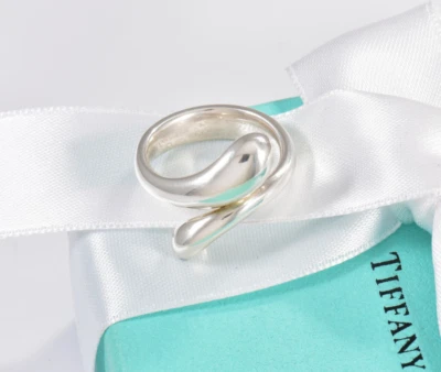 Размер 7 Tiffany & Co из чистого серебра Elsa Peretti капли кольцо в коробке мешок любовь - Изображение 1 из 4