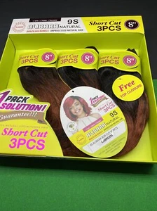 ALIBARA_Natural_Brazilian_Bundle_ Short_Cut 3pcs_BOB_CUT_8"_#OMBRE350 - Picture 1 of 4