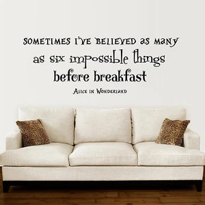 Alice in Wonderland Wall Decal Quote Decor Wall Vinyl Sticker Bedroom ZX52 - Picture 1 of 5
