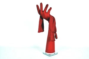 18" Red Nylon Long Gloves Cosplay Comic Con Costume Accessory - Picture 1 of 4