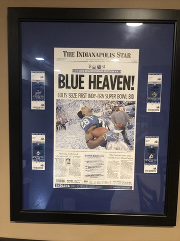 Indianapolis Colts 25 X 31 framed 2006 season tickets-Super Bowl Champions Cover