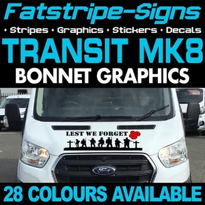 para adaptarse a FORD TRANSIT MK8 PARA QUE NO OLVIDEMOS FURGONETA CÁMPER MILITAR CAPÓ PEGATINAS GRÁFICAS - Imagen 1 de 2
