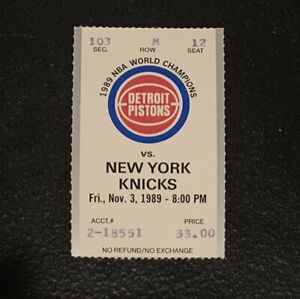 1989 Detroit Pistons Ticket Stub Game 1 NBA TITLE RING CEREMONY CELEBRATION 11/3