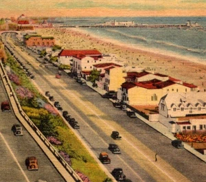 Postal de colección Beach Homes Of The Stars Santa Monica Palisades CA c1941 - Imagen 1 de 3