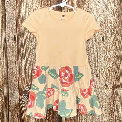 Vestido Floral Niña Tea Collection Melocotón Talla 4 Informal Manga Corta Foto 1 de 3