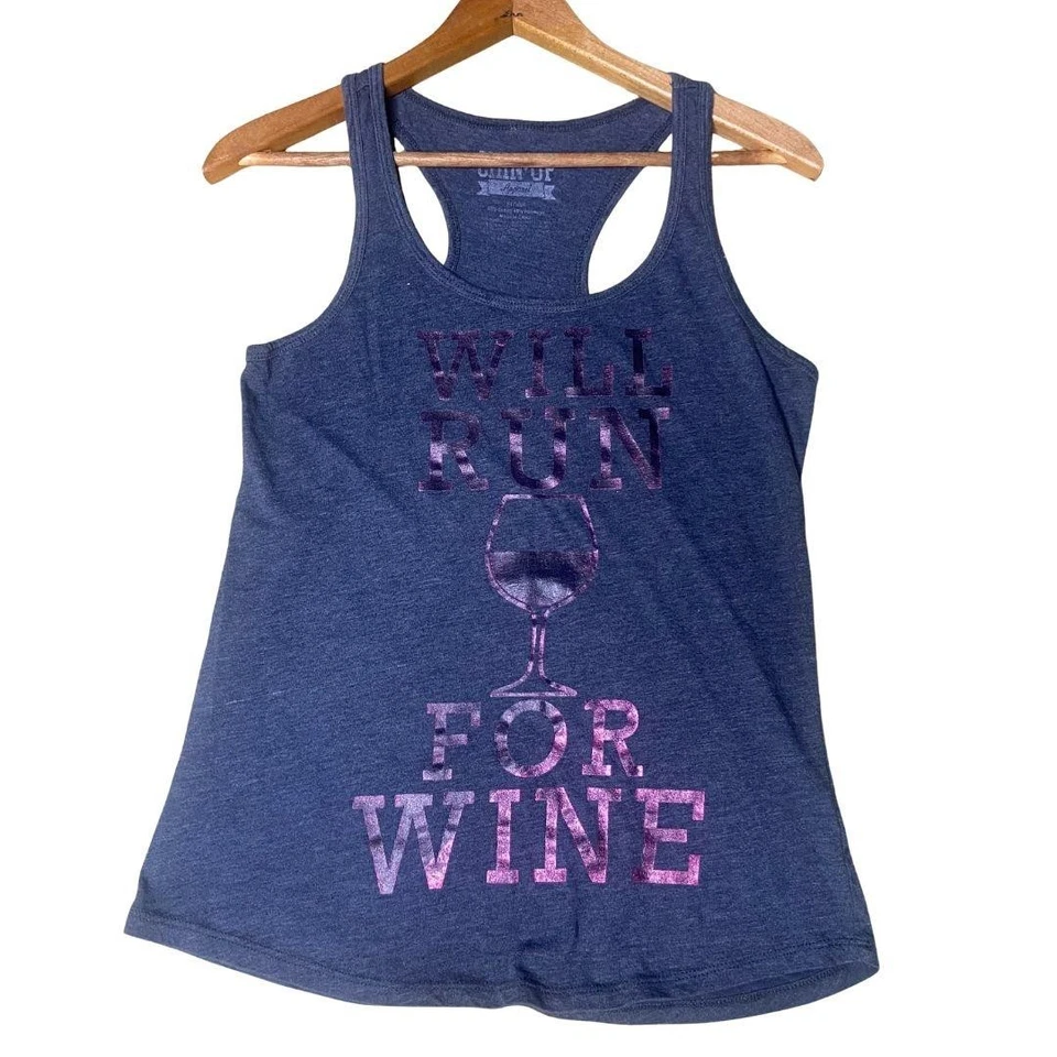 Camiseta sin mangas Chin Up para mujer pequeña gris espalda deportiva correrá para vino camiseta de entrenamiento Foto 1 de 3