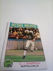 Topps #355 1975 O.J. Porta discos Simpson NFL HOF (2.003 yardas) Buffalo Bills - Imagen 1 de 2