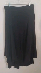 DKNY Maxi Skirt Womens 12 Black Long Asymmetrical Side Zip Whimzigoth Boho - Picture 1 of 8