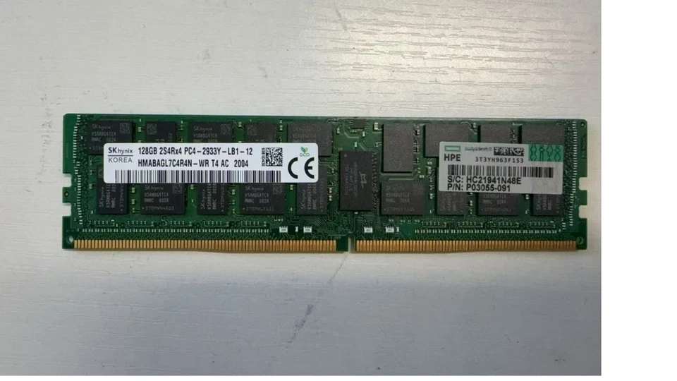 P00928-B21 Used  HPE 128GB (1x128GB) Octal Rank x4 DDR4-2933 CAS-24-21-21 - Image 1 of 1