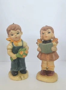 Hummel Junge & Mädchen Wachskerzen. Vintage 70er Jahre. Ungebrannt. 6" - Bild 1 von 11