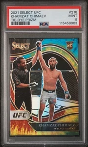 Khamzat Chimaev 2021 Panini Select UFC Octagonside Tie-Dye Prizm /25 PSA 9 RC - Imagen 1 de 2