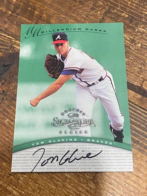 1997 Donruss Signature Series Millennium Marks Tom Glavine Auto Autograph #727 - Image 1 of 2