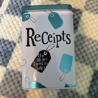 Bright side Receipts Bills Paper Metal Storage Tin - Image 1 of 4