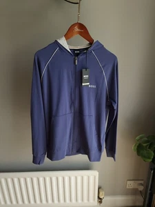 Hugo Boss Homewear Blue Lightweight Hoodie Hooded Top Loungewear Size XS - Picture 1 of 4