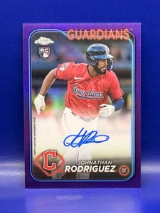 2024 Topps Chrome Update Johnathan Rodriguez RC On Card Auto True Purple 56/250 - Picture 1 of 2