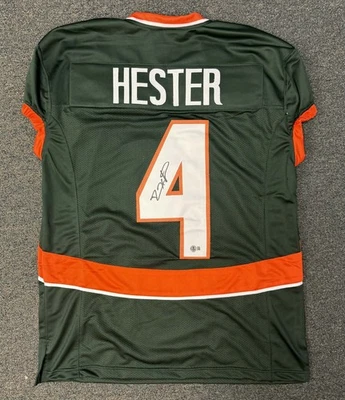 Autographed/Signed Devin Hester Miami CUSTOM College Jersey JSA COA GAME CUT!! - Image 1 of 2
