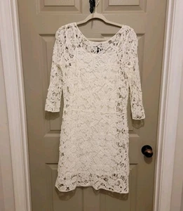 Lauren Ralph Lauren Green Label Cocktail Sheath Slip Dress Ivory Cream Sz MEDIUM - Picture 1 of 13