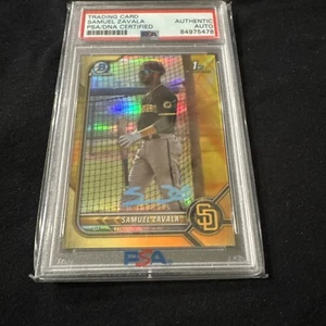 2022 Bowman Chrome Samuel Zavala GOLD /75 PSA Authentic Auto BCP-203 - Picture 1 of 3