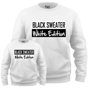 EAKS® Herren Sweatshirt "Black Sweater White Edition" Spruch Pulli Fun Pullover - Bild 1 von 11