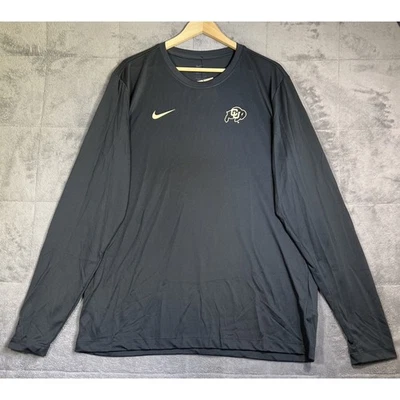 Nike Mens Large Gray Colorado Buffaloes CU Long Sleeve Dri-Fit Performance T NEW - Image 1 of 4